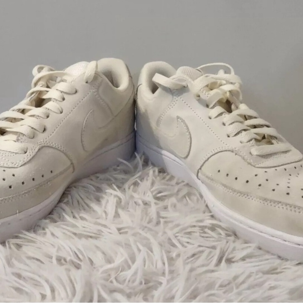 Nike court vision off white (cream) colored size 8 women suede Sneakers casual